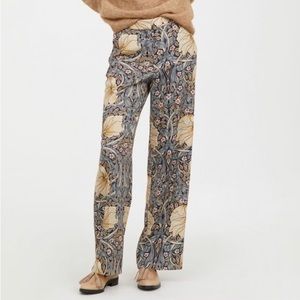 H&M x Morris & Co. Floral Printed Trouser, Size 0